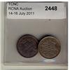 Image 1 : 1858 & 1871 10¢.  Lot of 2 coins F+ to VF.
