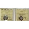 Image 1 : 1858 & 1888 10¢ ICCS VF30.  Lot of 2 coins.