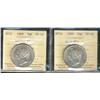 Image 1 : Nfld 1899 50¢ Nar & Wide 9's ICCS VF30.  Lot of 2 coins.