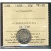Image 1 : 1858 10¢ ICCS VF30.