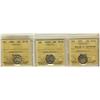 Image 1 : 1870 10¢ F15, 1874H VF & 1898 VF30.  Lot of 3 ICCS coins.