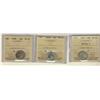 Image 1 : 1870 10¢ Nar 0, 1903H & 1908 ICCS EF45.  Lot of 3 coins.