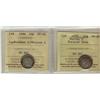 Image 1 : 1870 Nar 0 & 1886 lge Knb 10¢ ICCS VF20.  Lot of 2 coins.  1870 designated with die rotation.