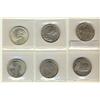Image 1 : Nfld 1907 50¢, 1908, 1909, 1917c, 1918c & 1919c.  Lot of 6 coins all lustrous EF or better.  Should 