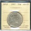Image 1 : Nfld 1907 50¢ ICCS AU55.  Lots of lustre.