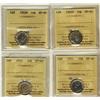 Image 1 : 1902H(2) 10¢, 1911 & 1912 ICCS EF40.  Lot of 4 coins.