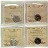 Image 1 : 1905 10¢, 1908, 1909 VL & 1932 ICCS EF40.  Lot of 4 coins.