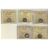 Image 1 : 1908 10¢, 1912, 1913 SML, 1914 & 1933 ICCS EF45.  Lot of 5 coins.
