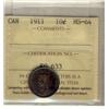 Image 1 : 1911 10¢ ICCS MS64.  Intense Bluish to red tones.
