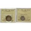 Image 1 : 1931 10¢ MS63 & 1931 25¢ AU55.  Lot of 2 coins both ICCS graded, the dime being a very appealing iss