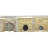 Image 1 : 1965 10¢, 25¢ & 1965 $1 SmBds Ptd 5 ICCS MS65.  Lot of 3 coins both gems.  Dime is designated Cameo.
