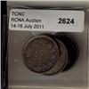 Image 1 : 1858 20¢.  Lot of 3 coins Fine to VF.