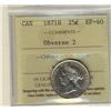 Image 1 : 1871H 25¢ Obv 2 ICCS EF40.
