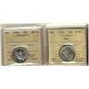 Image 1 : 1936 25¢ Dot F15 & 1949 MS64.  Lot of 2 coins both ICCS.