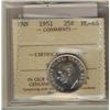 Image 1 : 1951 25¢ Low Relief  ICCS PL65.   Old ICCS tag.