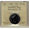 Image 1 : 1999 25¢ November Mule ICCS MS66 NBU.