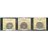 Image 1 : 1871 50¢, 1906 & 1948 ICCS F15.  Lot o3 coins.