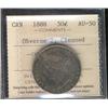 Image 1 : 1888 50¢ Obv 2 ICCS AU50.  Designated as cleaned.  Dark toning with lustre showing through the tones