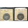 Image 1 : 1899 50¢ VG8 & 1892 Obv 4 F12.  Lot of 2 coins both ICCS.