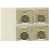 Image 1 : 1903H 50¢, 1906, 1907 & 1910 Edw Lvs ICCS F15.  Lot of 4 coins.