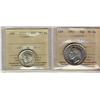 Image 1 : 1943 50¢ Near 3 & 1937 25¢ ICCS MS64.  Lot of 2 coins.