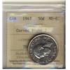 Image 1 : 1947 50¢ C7R ICCS MS62.