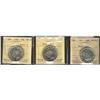 Image 1 : 1947 50¢ C7R, St7 & ML ICCS MS60.  Lot of 3 coins.
