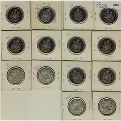1955, 1956, 1957, 1958, 1969 TO 1978, 50¢, all PL-64 or better.