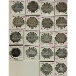 1935, 1937, 1938 (2), 1939 (2), 1951 (2), 1953 NSF, 1953 SF (2), 1954, 1956, 1965 (2), 1969, 1971 Si