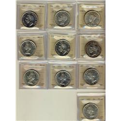 1935 $1 Rev-003, 1950 Rev-002, 1951, 1952, 1952 NWL, 1953 SF, 1954, 1955, 1956 & 1957 1WL all ICCS M