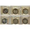 Image 1 : 1936 $1, 1937, 1952, 1955, 1965 SmBds Ptd & Type V Cameo ICCS MS63.  Lot of 6 coins.