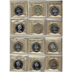 1956 $1, 1957, 1958, 1959, 1960, 1967 PL64 & 1956, 1959, 1960, 1966(2), 1967 PL65.  Lot of 12 ICCS g