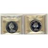 Image 1 : 1963 $1 PL66 & 1965 SmBds Ptd 5 PL65.  Lot of 2 ICCS Heavy Cameo graded coins