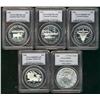 Image 1 : Proof Silver Commem Dollars.  Lot includes 1985 & 1991 PCGS PF67DCAM, 1981 & 1982 PF68DCAM.  Also in