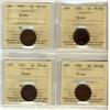 Image 1 : 1924 1¢, 1925, 1926 & 1927 ICCS MS60 BN.  Lot of 4 coins.