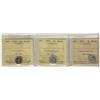 Image 1 : 1903 5¢, 1906 & 1919 ICCS MS60.  Lot of 3 coins.