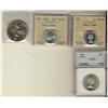 Image 1 : 1958 & 1964 25¢ ICCS MS64 Heavy Cameo.  Lot of 4 coins also including 1958 50¢ NNC MS65 and 1957 $1 