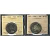 Image 1 : 1964 & 1966 50¢ ICCS MS65.  Lot of 2 coins both with superb tones.