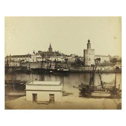 29 Francisco de Leygonier (1812-1882)Vista del puerto de Sevilla con la Torre del Oro, 1850-1860Pape