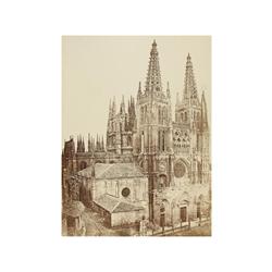 52 J. Laurent (1816-1886)Burgos, La Catedral, 1850-1860.Papel albuminado, imagen 34 x 25,5 cm, sopor