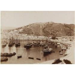 1870-1880. Fotógrafo desconocido (XIX). 3 fotografias de Málaga. Papeles albuminados, 15,5 x 22 cm,