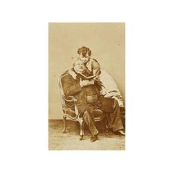 103 A. Liebert y otros (XIX)3 retratos de Alejandro Dumas, uno junto a su amante Ada Isaax Menjen, 1