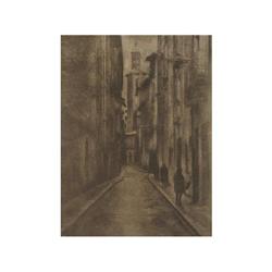 141 Miguel Goicoechea (1894-1983)Una calle de Pamplona, 1920-1930.Goma bicromata, 23 x 17 cm, montad
