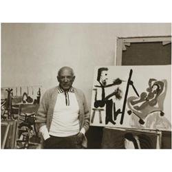 272 Fotógrafo desconocido (XX)Retrato de Pablo Picasso en su estudio, 1940-1950.Gelatina de plata, 1