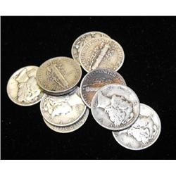 Lot of 10 Assorted Date and Mint Mercury Dimes