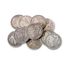 Lot of 10 Assorted Date and Grade Morgans