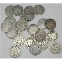 Roll of Barber Quarters ag-xf grades- 1892-1916
