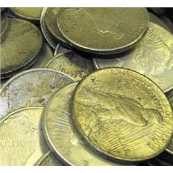 Lot of 5 Peace Silver Dollars