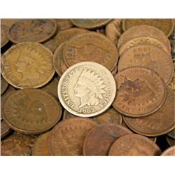 Lot of 100 Indian Head Cents-