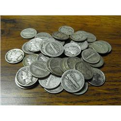 50 Random Mercury Dimes Unsearched
